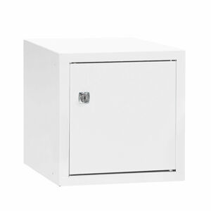 Box na osobní věci CUBE, uzamykatelný, 270x270x350 mm, bílá/bílé dveře