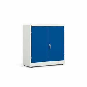 Kovová skříň STYLE, 1000x1000x400 mm, bílá, modré dveře