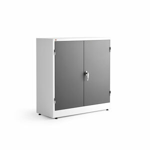 Kovová skříň STYLE, 1000x1000x400 mm, bílá, tmavě šedé dveře