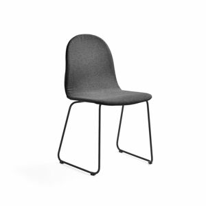 Židle GANDER, ližinová podnož, polstrovaná, šedá