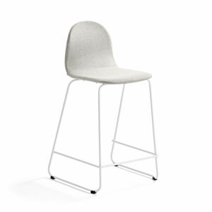 Barová židle GANDER, výška sedáku 630 mm, polstrovaná, béžová