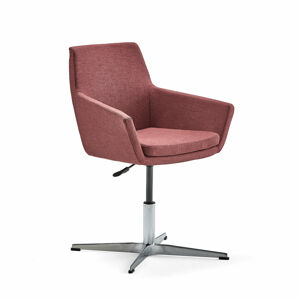 Konferenční židle FAIRFIELD, leštěný hliník, červenofialová