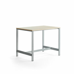 Stůl VARIOUS, 1200x800 mm, výška 900 mm, stříbrné nohy, bříza