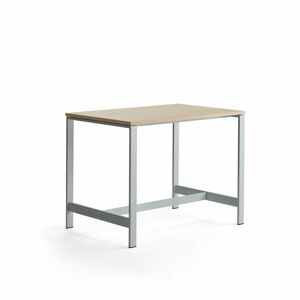 Stůl VARIOUS, 1200x800 mm, výška 900 mm, stříbrné nohy, dub