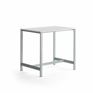 Stůl VARIOUS, 1200x800 mm, výška 1050 mm, stříbrné nohy, bílá