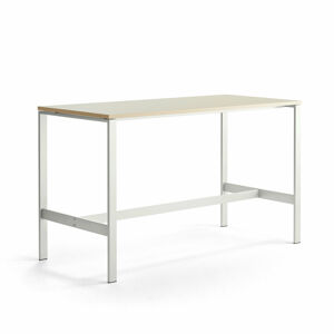 Stůl VARIOUS, 1800x800 mm, výška 1050 mm, bílé nohy, bříza