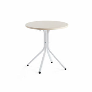 Stůl VARIOUS, Ø700 mm, výška 740 mm, bílá, bříza