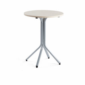 Stůl VARIOUS, Ø700 mm, výška 900 mm, stříbrná, bříza