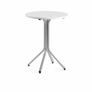 Stůl VARIOUS, Ø700 mm, výška 900 mm, stříbrná, bílá