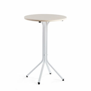 Stůl VARIOUS, Ø700 mm, výška 1050 mm, bílá, bříza