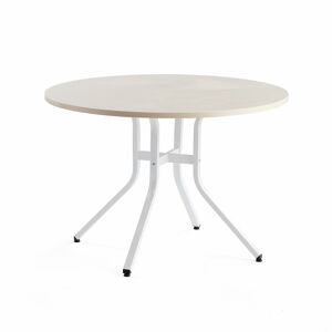 Stůl VARIOUS, Ø1100 mm, výška 740 mm, bílá, bříza