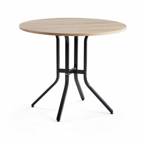 Stůl VARIOUS, Ø1100 mm, výška 900 mm, černá, dub