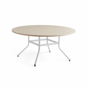Stůl VARIOUS, Ø1600 mm, výška 740 mm, bílá, bříza