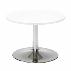 Konferenční stolek MONTY, Ø700 mm, bílá/chrom