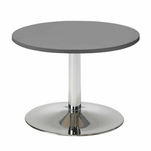 Konferenční stolek MONTY, Ø700 mm, šedá/chrom
