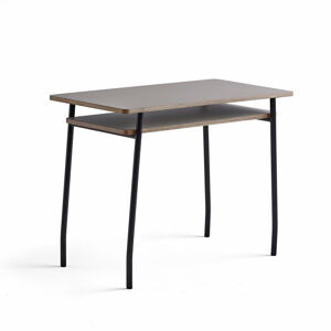 Psací stůl NOVUS, 1000x500 mm, černá podnož, jílově šedá deska
