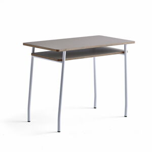 Psací stůl NOVUS, 1000x500 mm, bílá podnož, jílově šedá deska