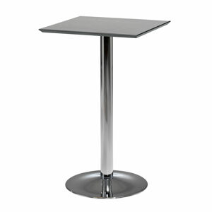 Barový stůl BIANCA, 700x700 mm, HPL, černá/chrom