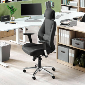 Kancelářská židle STIRLING, vysoké opěradlo, černá textilie