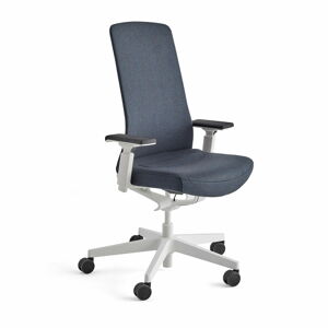 Kancelářská židle BELMONT, bílá, petrolejově modrá