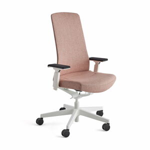 Kancelářská židle BELMONT, bílá, lososově růžová