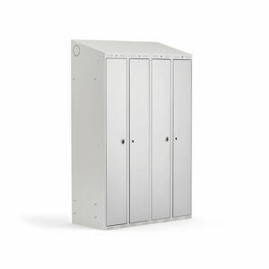 Šatní skříňka CLASSIC COMBO, 2 sekce, 1900x1200x500 mm, šedá/šedé dveře