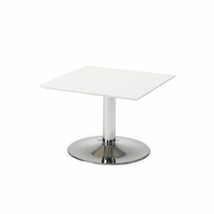 Konferenční stolek CROSBY, 700x700 mm, bílá/chrom