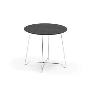 Konferenční stolek IRIS, Ø500 mm, chrom, černá deska