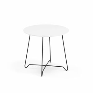 Konferenční stolek IRIS, Ø500 mm, černá, bílá deska