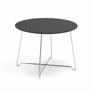 Konferenční stolek IRIS, Ø700 mm, chrom, černá deska