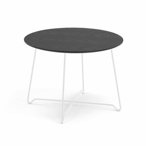 Konferenční stolek IRIS, Ø700 mm, bílá, černá deska