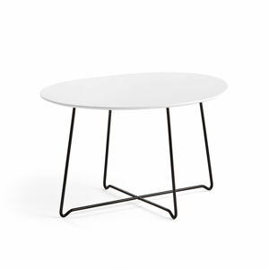 Konferenční stolek IRIS, oválný, 870x670 mm, černá, bílá deska