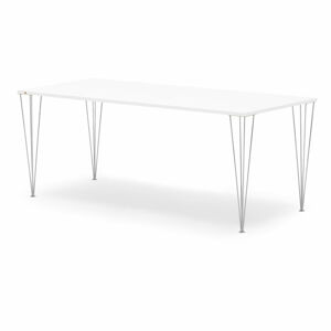 Jídelní stůl ZADIE, 2000x800 mm, HPL, bílá/chrom