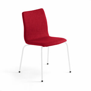 Konferenční židle OTTAWA, červený potah, bílá