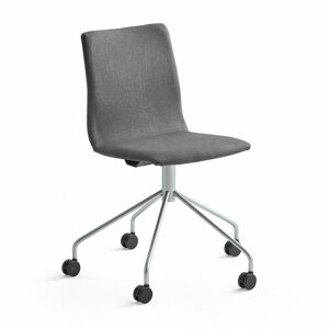 Konferenční židle OTTAWA, s kolečky, šedá, šedý rám