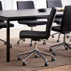 Konferenční židle PERRY, s kolečky, výkyvný sedák, tmavě šedá