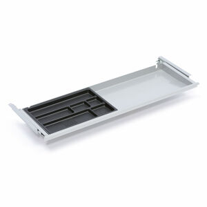 Zásuvka s plastovým organizérem, 871x260x32 mm, stříbrná