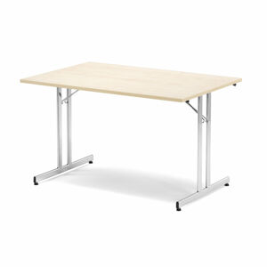 Skládací stůl EMILY, 1200x800 mm, bříza, chrom