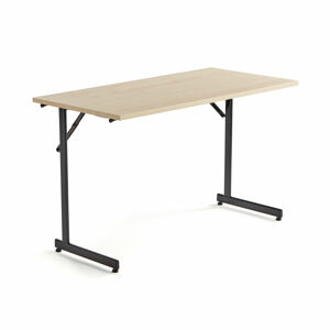 Skládací stůl CLAIRE, 1200x600 mm, bříza, černá