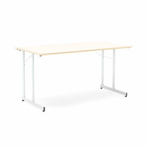 Skládací stůl CLAIRE, 1400x700 mm, bříza, hliníkově šedá