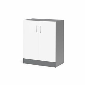 Kancelářská skříň FLEXUS, 925x760x415 mm, šedá/bílá