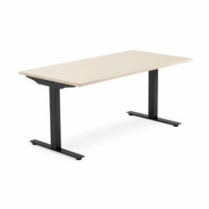 Psací stůl MODULUS, T-nohy, 1600x800 mm, černý rám, bříza
