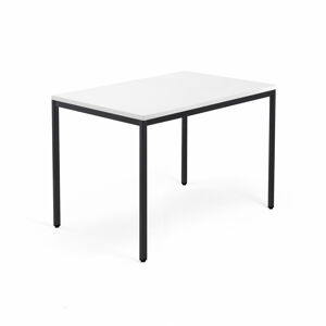 Psací stůl QBUS, 4 nohy, 1200x800 mm, černý rám, bílá