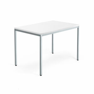 Psací stůl QBUS, 4 nohy, 1200x800 mm, stříbrný rám, bílá