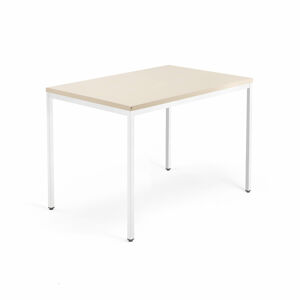 Psací stůl QBUS, 4 nohy, 1200x800 mm, bílý rám, bříza