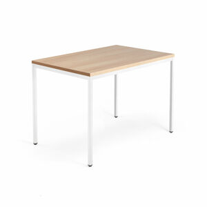 Psací stůl QBUS, 4 nohy, 1200x800 mm, bílý rám, dub