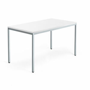 Psací stůl QBUS, 4 nohy, 1400x800 mm, stříbrný rám, bílá