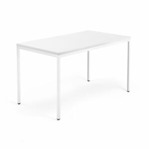 Psací stůl QBUS, 4 nohy, 1400x800 mm, bílý rám, bílá