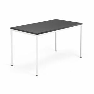 Psací stůl QBUS, 4 nohy, 1400x800 mm, bílý rám, černá