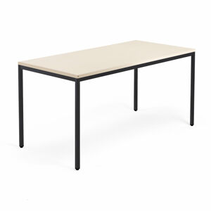 Psací stůl QBUS, 4 nohy, 1600x800 mm, černý rám, bříza
